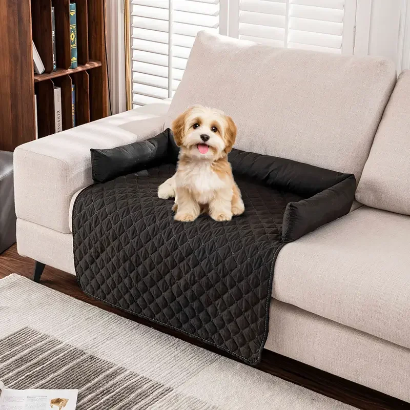 1pc Pet Sofa Bed, Slip-Resistant, Washable Couch Protector with Bolster Cushions, Furniture Cover for Pets, Dogs, Cats